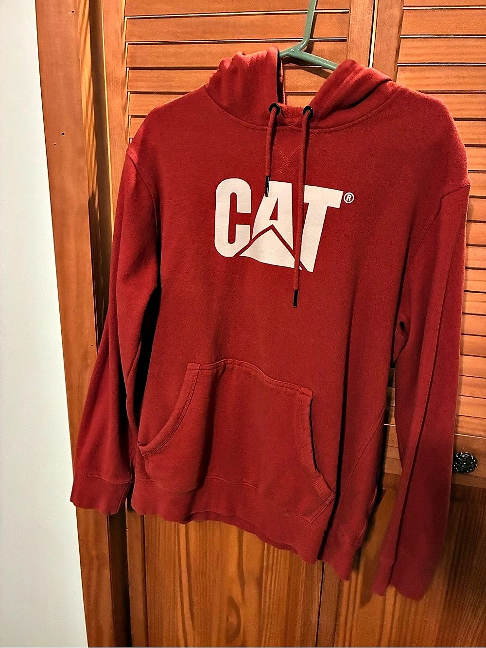 Caterpillar Red Pullover Hoodie Size XL